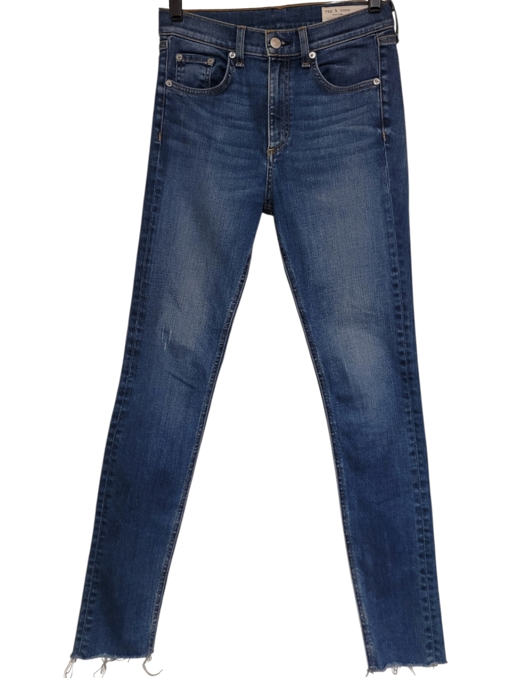 Rag & Bone High Rise Skinny Jeans W27 Raw Hem Size 26 Womens